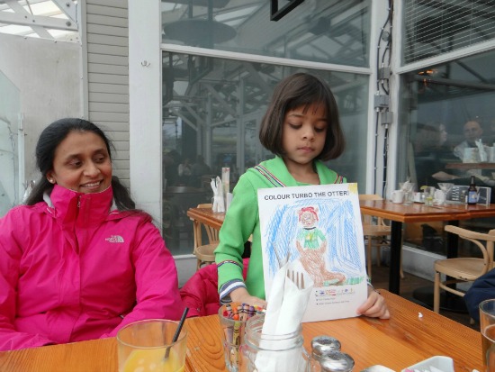 Kids get Colouring Papers at Flying Otter Grill Victoria